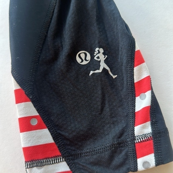 Lululemon Seawheeze Run Inspire Crop Leggings Orange stripes polka dot 4 - Picture 5 of 7